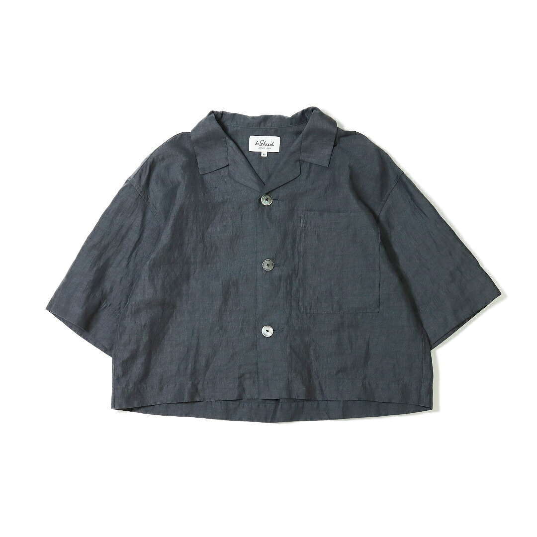 ル グラジック Le glazik/リネンポリエステル オープンカラー半袖 