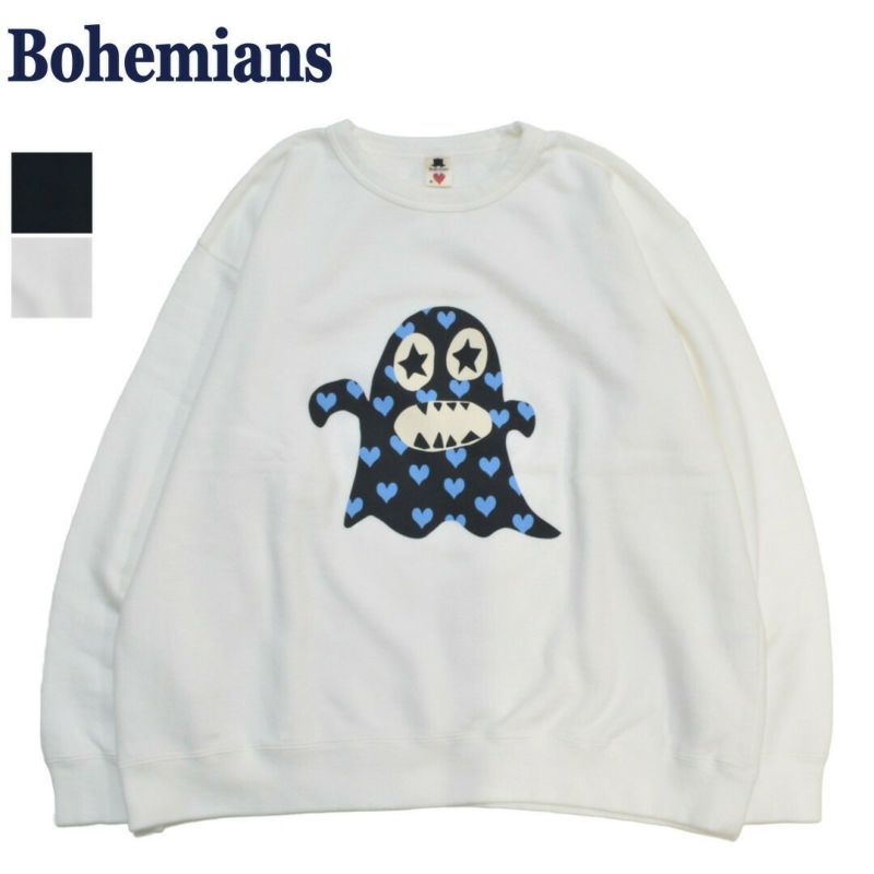 Ya2/レディース/Bohemians【ボヘミアンズ】BT-300-04ハートドットボギーSスエードスウェットクルーネックTシャツ【正規取扱】2023秋冬