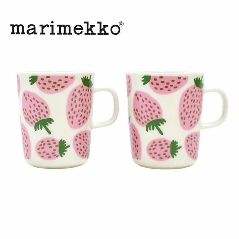 Ya2/【期間限定ポイント】食器/marimekko【マリメッコ】52239-4-72749【アジア限定】Mansikka[2個セット]マンシッカマグカップ【正規取扱】2023春夏