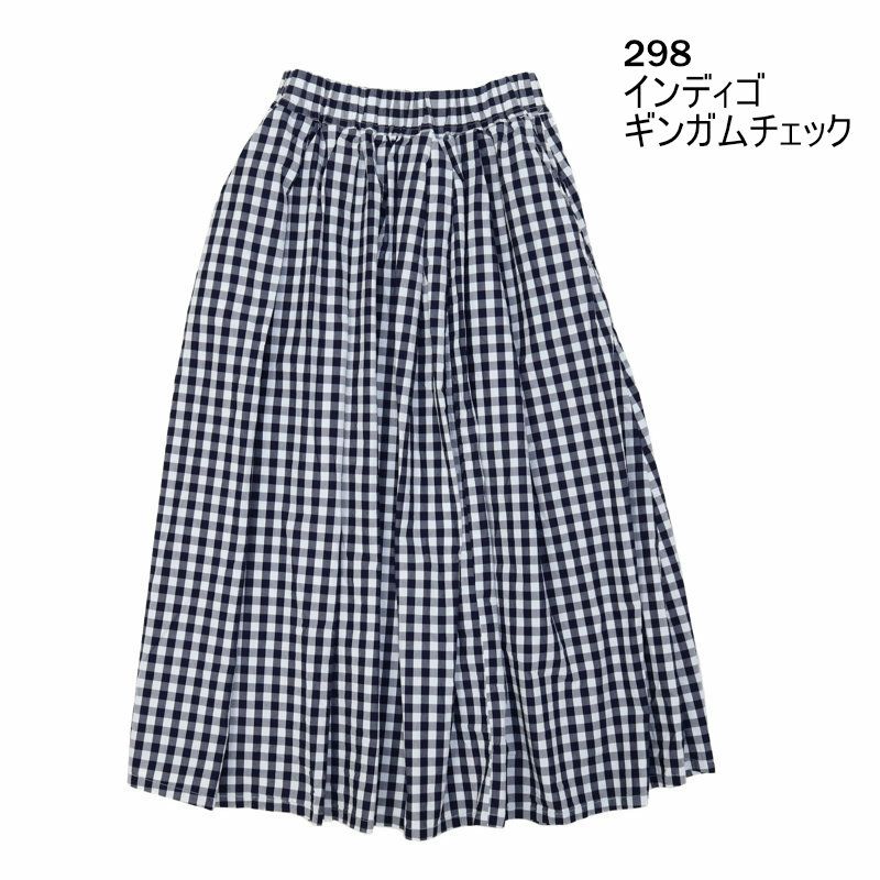 Ya2/ディーエムジーD.M.G./ドミンゴスカート/インディゴギンガムタイプライターマキシ丈スカート/17-515x/レディース【正規取扱】