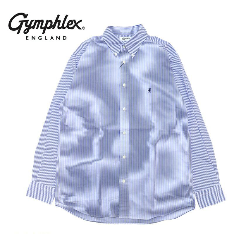 【期間限定ポイント】ジムフレックスGymphlex/シャツ/ストライプボタンダウンシャツ/GY-B0196MGS/メンズ【正規取扱】