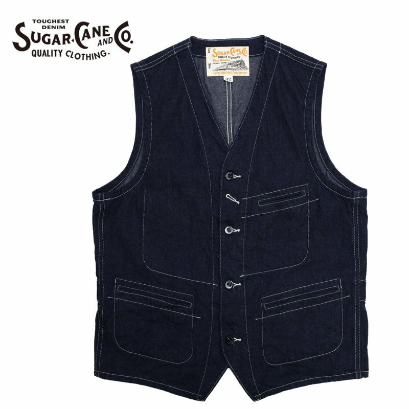 Ya2/シュガーケーンSUGARCANE/ベスト/ブルーデニムワークベスト/SC15702/メンズ【正規取扱】
