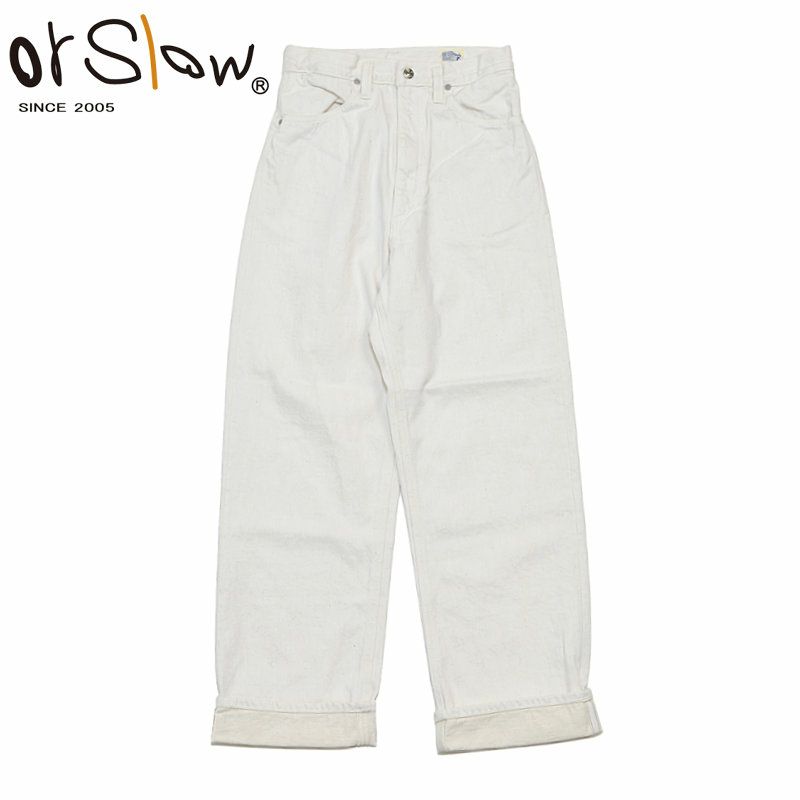 Ya2/オアスロウorSlow/パンツ/ハイウエストセルビッジホワイトデニムパンツ/00-1040-69/レディース【正規取扱】