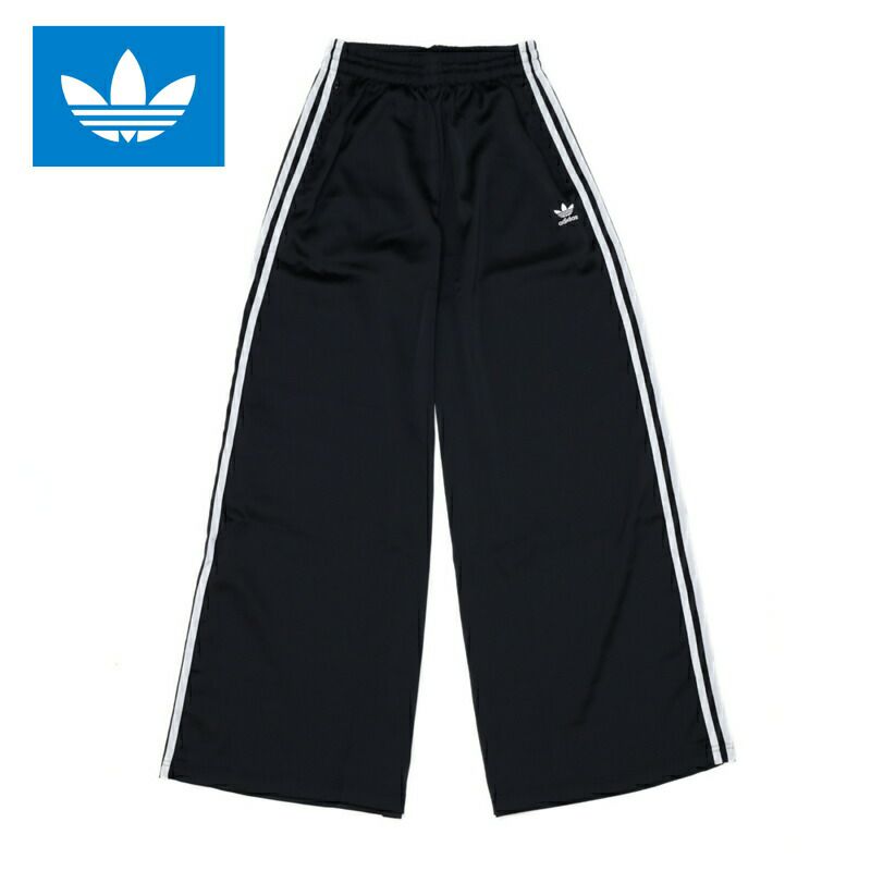 Ya2/レディース/ADIDAS【アディダス】KNZ08サテンワイドレッグトラックパンツ【正規取扱】2024春夏