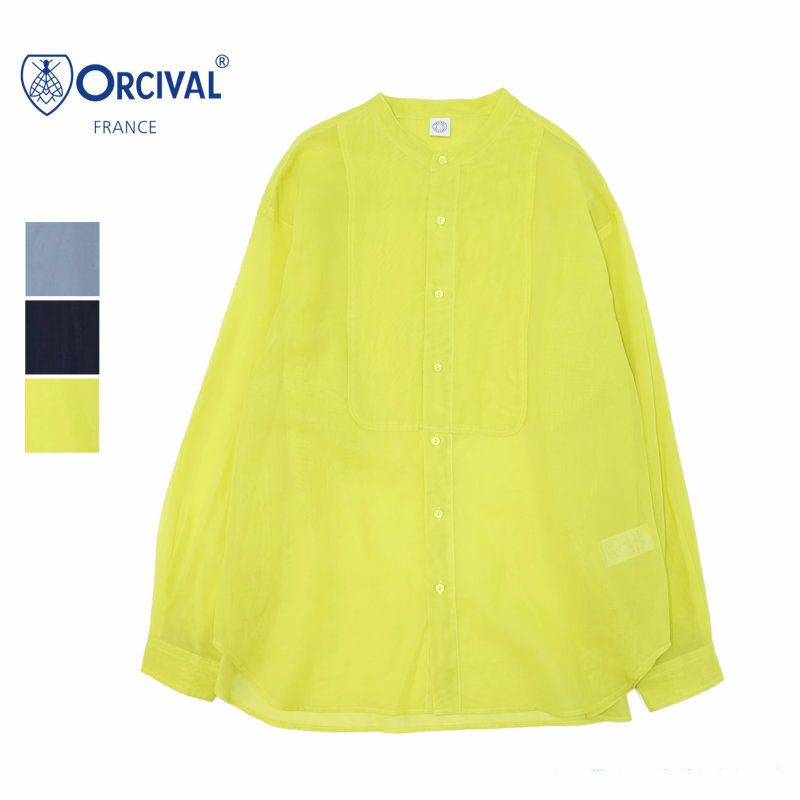 Ya2/オーシバルORCIVAL/シャツ/コットンヴイルバンドカラーシャツ/OR-B270VOM/レディース【正規取扱】