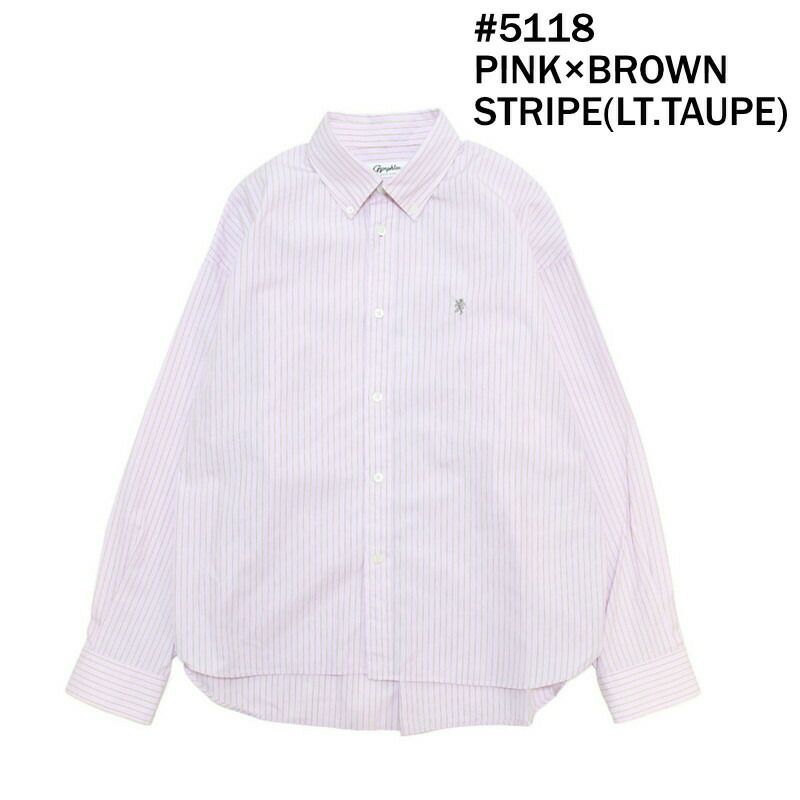 Ya2/ジムフレックスGymphlex/シャツ/コットンストライプショートボタンダウン長袖シャツ/GY-B0198PSEGY-B0198PMS/レディース【正規取扱】