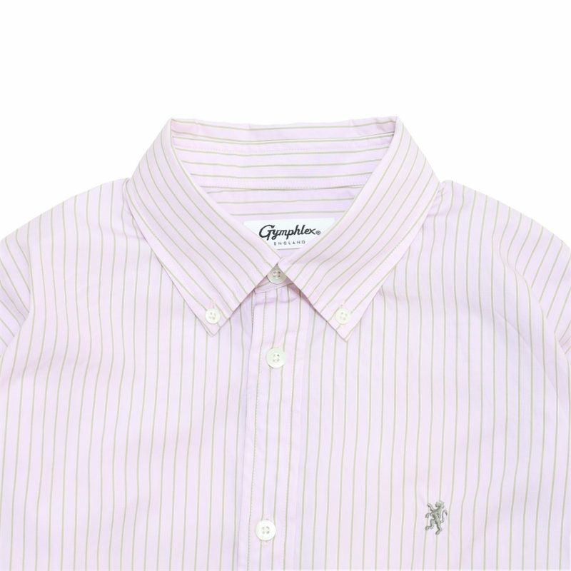 Ya2/ジムフレックスGymphlex/シャツ/コットンストライプショートボタンダウン長袖シャツ/GY-B0198PSEGY-B0198PMS/レディース【正規取扱】