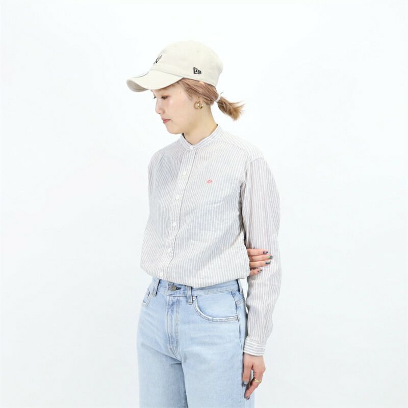 Ra9/ダントンDANTON/シャツ/リネンストライプバンドカラーシャツ/DT-B0279LCT/レディース【正規取扱】