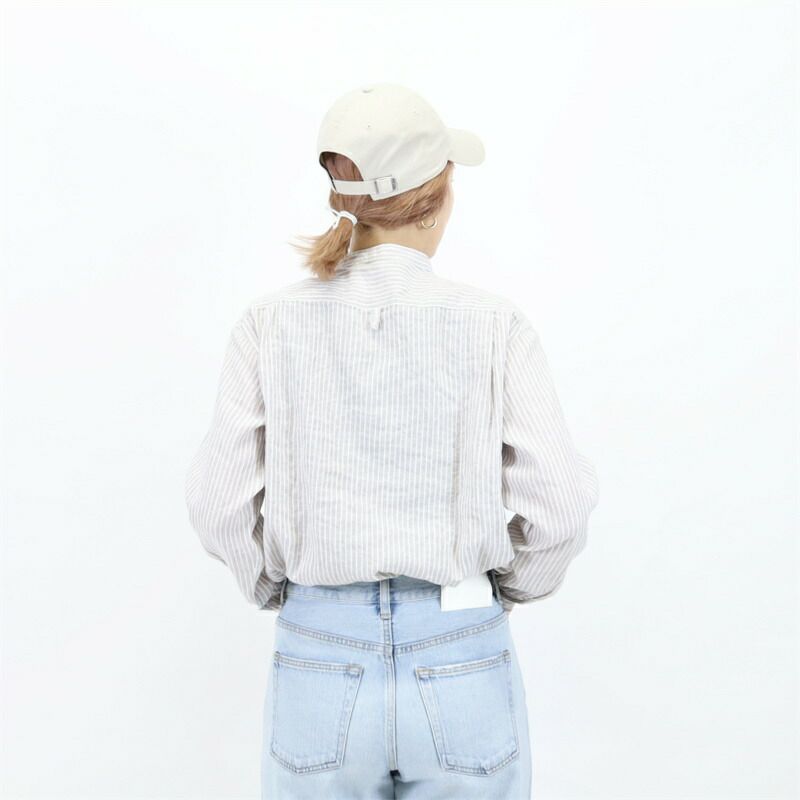 Ra9/ダントンDANTON/シャツ/リネンストライプバンドカラーシャツ/DT-B0279LCT/レディース【正規取扱】
