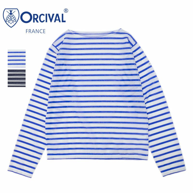 Ya2/オーシバルORCIVAL/ボーダー長袖Ｔシャツ/シースルーボートネック長袖カットソー/OR-C0461STJ/レディース【正規取扱】