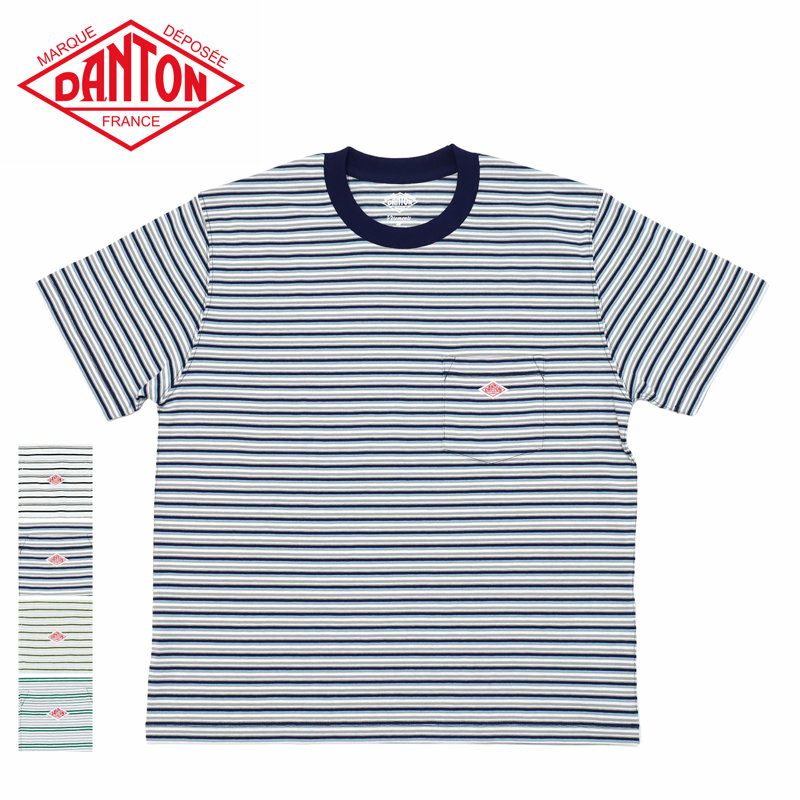 Ya2/ダントンDANTON/クルーネックTシャツ/ショートスリーブポケットTシャツストライプSHORTSLEEVEPOCKETT-SHIRTSTRIPE/DT-C0197TCB/レディース【正規取扱】