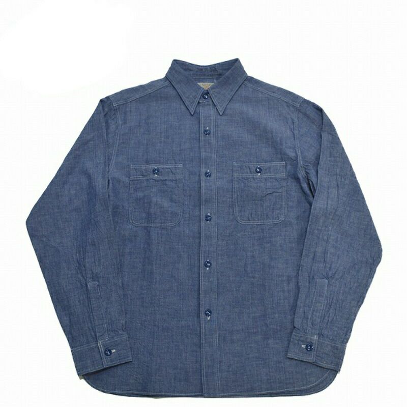 Ya2/【期間限定ポイント】バズリクソンズBUZZRICKSONS/シャツ/ブルーシャンブレーワークシャツBLUECHAMBRAYWORKSHIRTS/BR25995/メンズ【正規取扱】