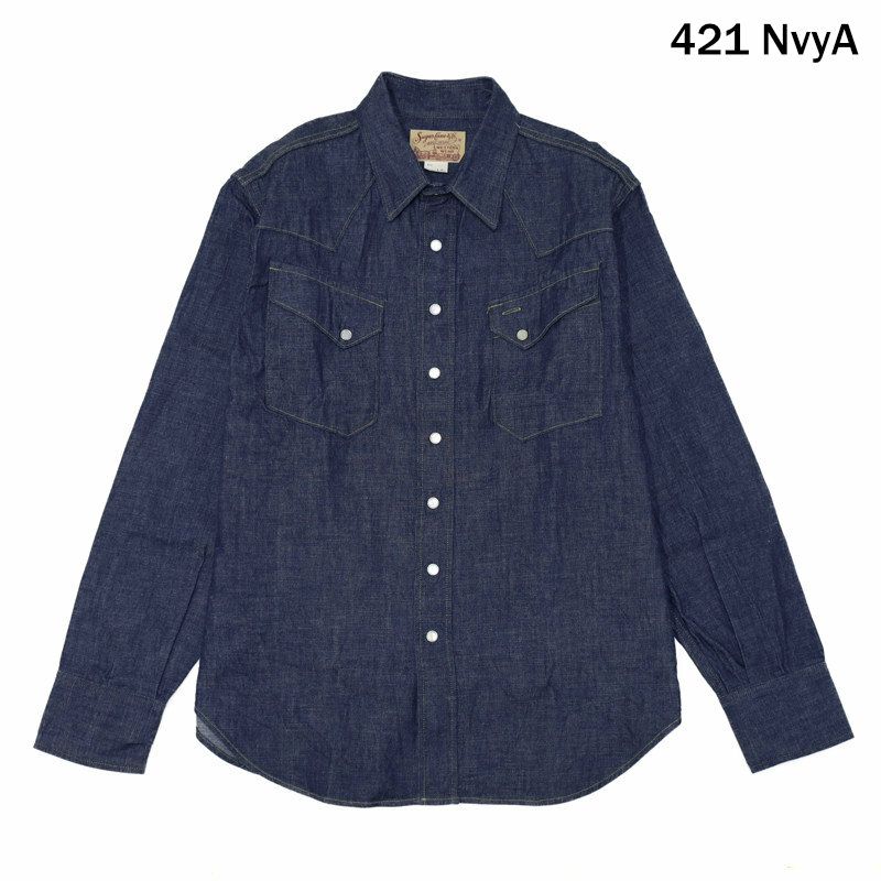 Ya2/シュガーケーンSUGARCANE/シャツ/ブルーデニムウエスタンシャツBLUEDENIMWESTERNSHIRT/SC28190/メンズ【正規取扱】