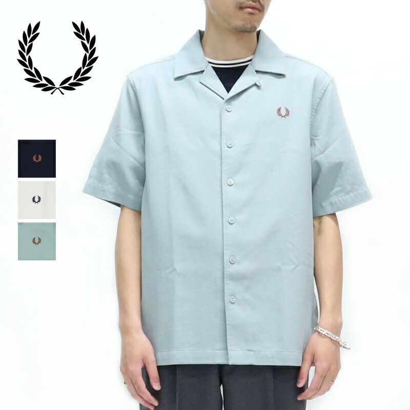 Ya2/フレッドペリーFREDPERRY/シャツ/ピケテクスチャーリビアカラーシャツ/M7774/メンズ【正規取扱】