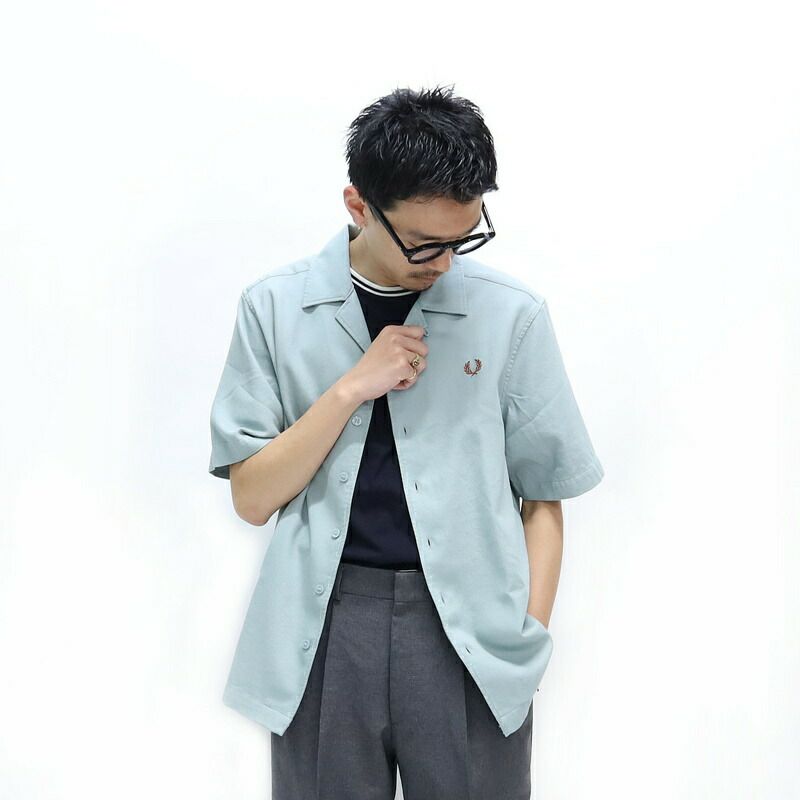 Ya2/フレッドペリーFREDPERRY/シャツ/ピケテクスチャーリビアカラーシャツ/M7774/メンズ【正規取扱】