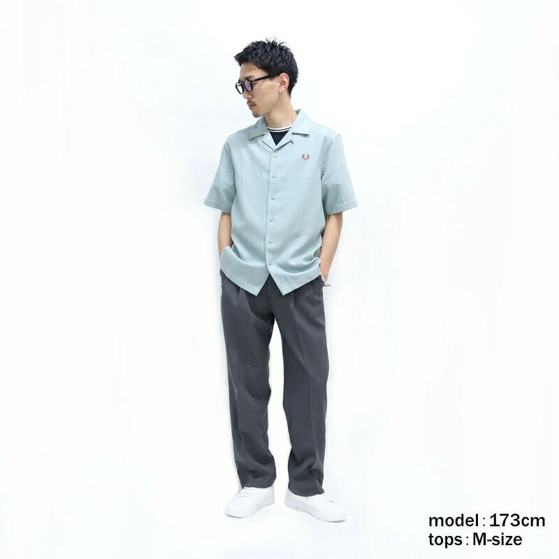 Ya2/フレッドペリーFREDPERRY/シャツ/ピケテクスチャーリビアカラーシャツ/M7774/メンズ【正規取扱】