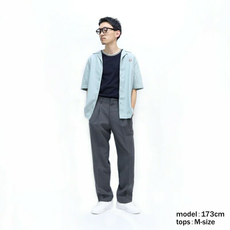 Ya2/フレッドペリーFREDPERRY/シャツ/ピケテクスチャーリビアカラーシャツ/M7774/メンズ【正規取扱】