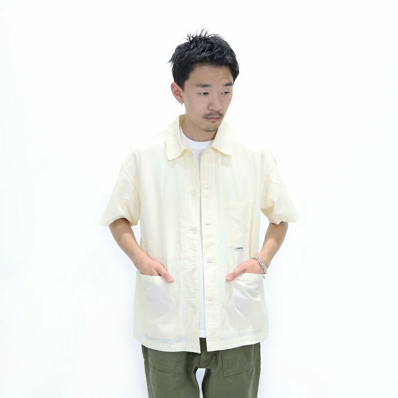 Ra9/ダントンDANTON/シャツ/オーガニックコットンワッシャー半袖カバーオールシャツ/DT-B0239MUG/メンズ【正規取扱】