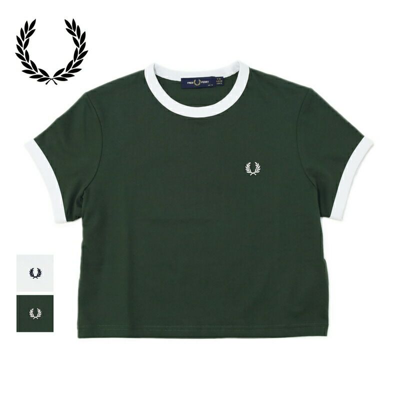 Ya2/フレッドペリーFREDPERRY/カットソー/クロップドリンガーTシャツ/G9163/レディース【正規取扱】