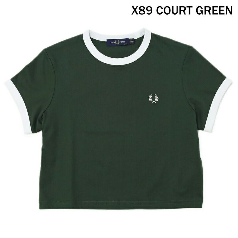Ya2/フレッドペリーFREDPERRY/カットソー/クロップドリンガーTシャツ/G9163/レディース【正規取扱】