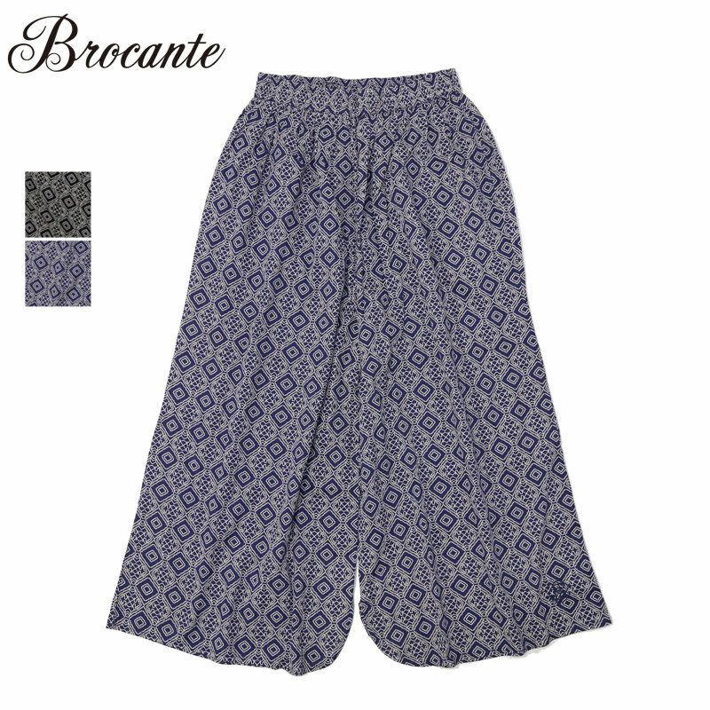 Ya2/ブロカントBrocante/ワイドパンツ/インドプリントピエロパンツ/33-0344X/レディース【正規取扱】