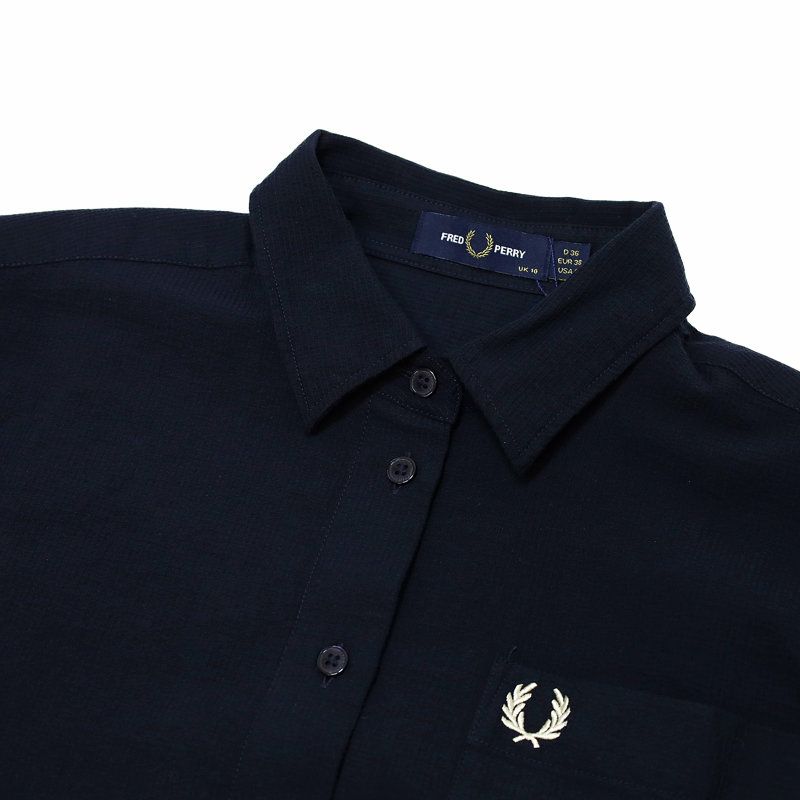 Ya2/フレッドペリーFREDPERRY/シアサッカーシャツワンピース/D9175/レディース【正規取扱】