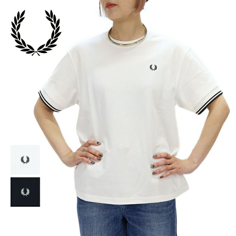 Ya2/レディース/FREDPERRY【フレッドペリー】M4620テープリンガーTシャツ【正規取扱】2024春夏
