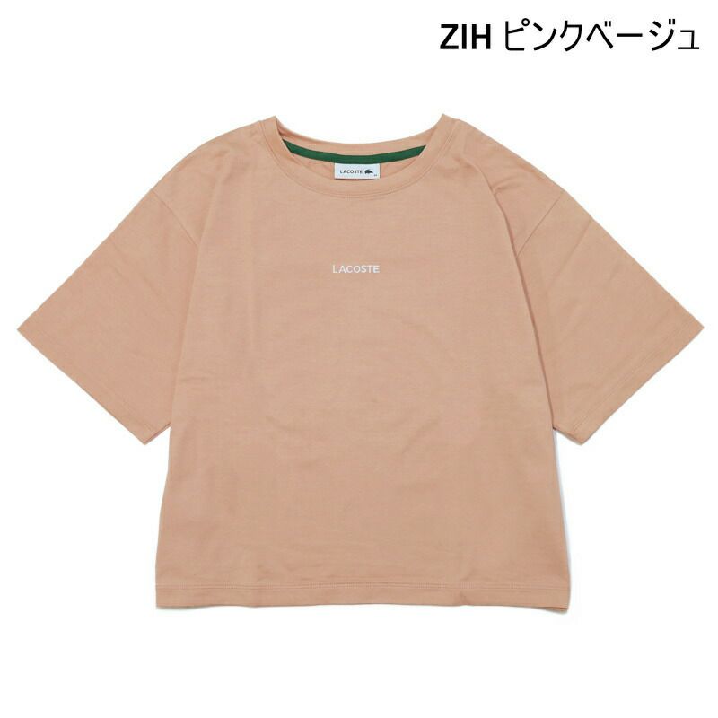 Ya2/ラコステLACOSTE/カットソー/ワイド＆ショートネームステッチTシャツ/TF016J-99-001/レディース【正規取扱】