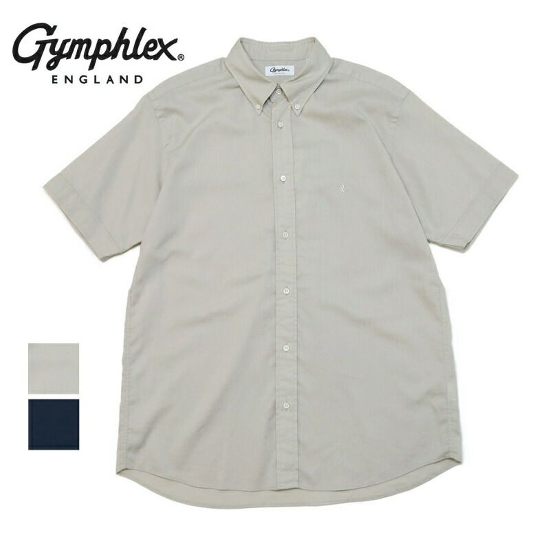 Ya2/ジムフレックスGymphlex/シャツ/リネンポリエステルクロスボタンダウン半袖シャツ/GY-B0244LIP/メンズ【正規取扱】