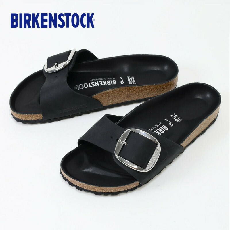 Ya2/ビルケンシュトックBIRKENSTOCK/サンダル/MadridBigBuckleマドリッドビッグバックルオイルドレザーブラック/1006523/レディース【正規取扱】