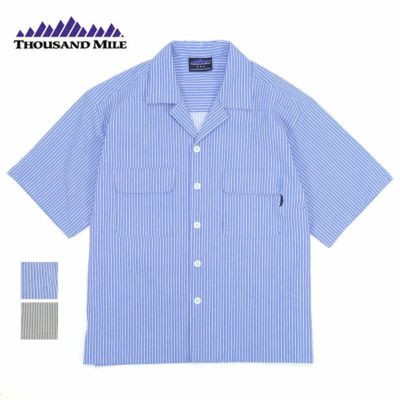 BANANATIME 半袖シャツ Mサイズ 葉柄 ホワイト/ネイビー 半袖シャツ | BIG AMERICAN SHOP