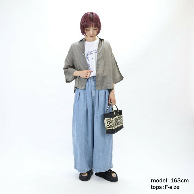 プリットprit/シャツ/160/1ラミー7分ビッグスリーブレギュラーカラーシャツ/P82542/レディース【正規取扱】