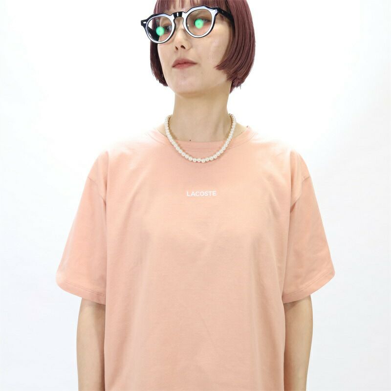 ラコステLACOSTE/カットソー/ワイド＆ショートネームステッチTシャツ/TF016J-99-001/レディース【正規取扱】