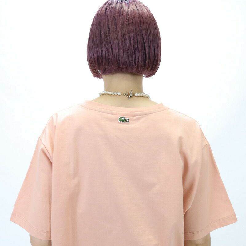 ラコステLACOSTE/カットソー/ワイド＆ショートネームステッチTシャツ/TF016J-99-001/レディース【正規取扱】