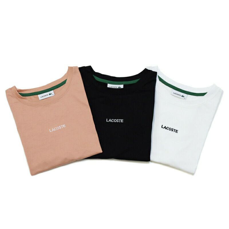 Ya2/ラコステLACOSTE/カットソー/ワイド＆ショートネームステッチTシャツ/TF016J-99-001/レディース【正規取扱】