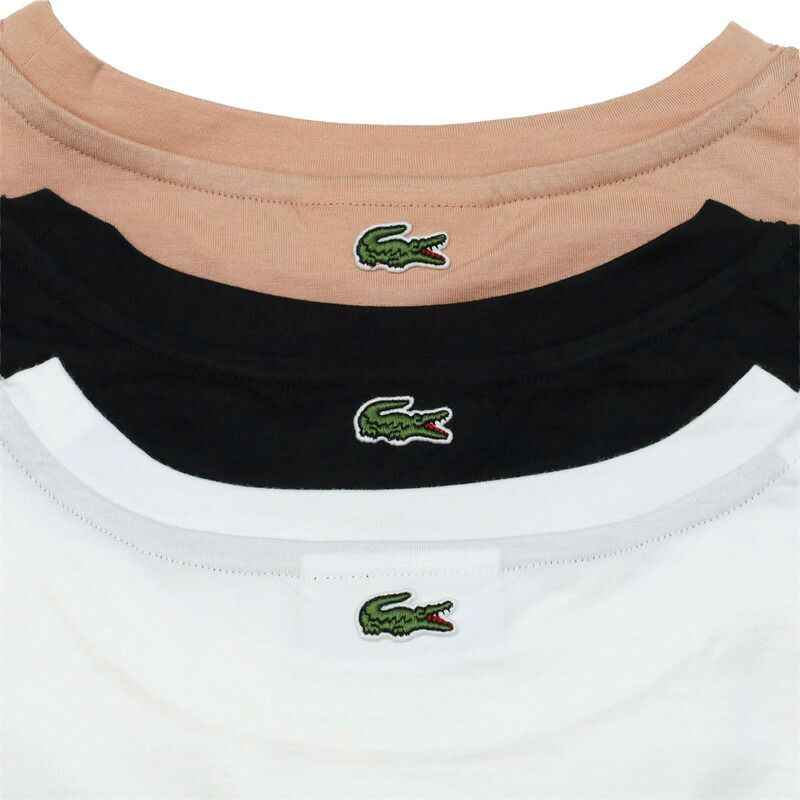 Ya2/ラコステLACOSTE/カットソー/ワイド＆ショートネームステッチTシャツ/TF016J-99-001/レディース【正規取扱】