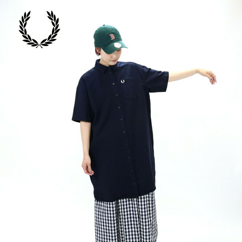 Ya2/フレッドペリーFREDPERRY/シアサッカーシャツワンピース/D9175/レディース【正規取扱】