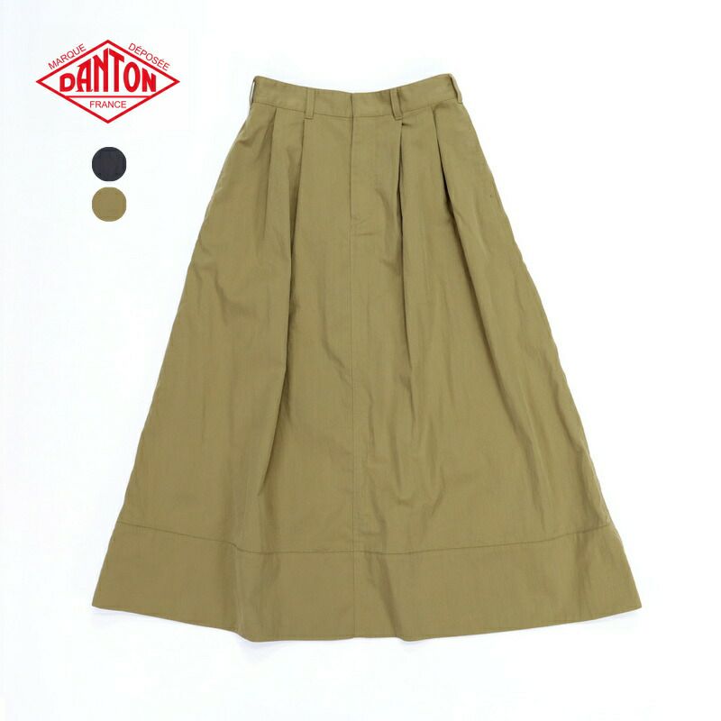 新品　DANTON　フラップスカート　サイズ36　ベージュとブラックの２点 ダントン DANTON/2タックスカート 2TUCK SKIRT DT-F0073 CNO