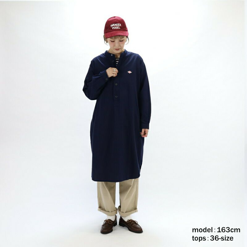 Ra9/ダントンDANTON/ワンピース/コットンポプリンバンドカラーチュニック/DT-B0342MUG/レディース【正規取扱】