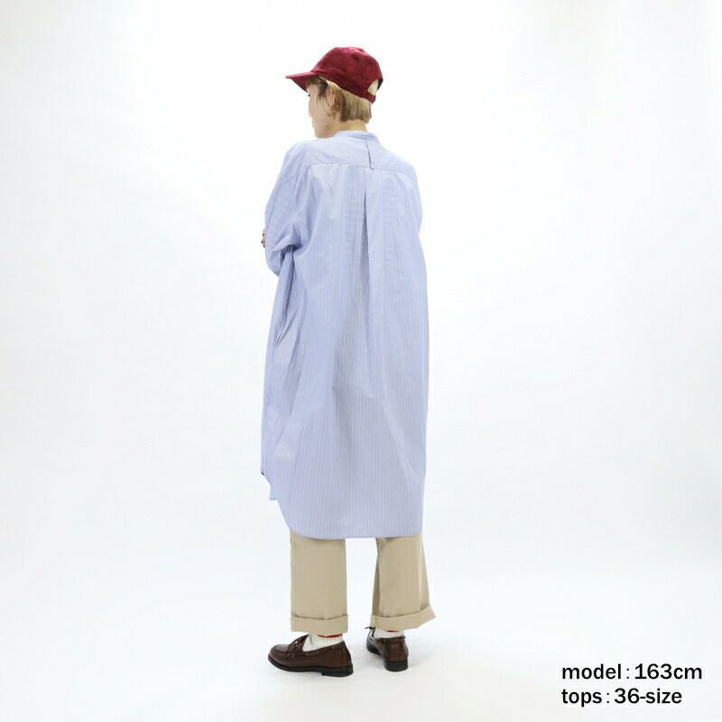 Ra9/ダントンDANTON/ワンピース/コットンポプリンバンドカラーチュニックストライプ/DT-B0342RPL/レディース【正規取扱】